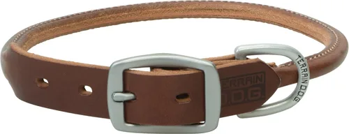 Collar de perro de cuero enrollado Terrain D.O.G. Bridle, 63.5 cm (58.4 - 66 cm, 2.5 cm de ancho)