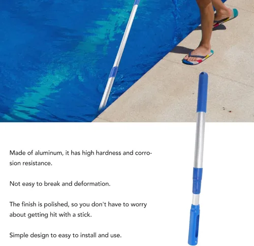 Miniatura 2 de Accesorios de limpieza de postes de piscina 3 secciones de red de pesca Cepillos Rastrillos cabezas Skimmers manga poste telescópico rastrillos