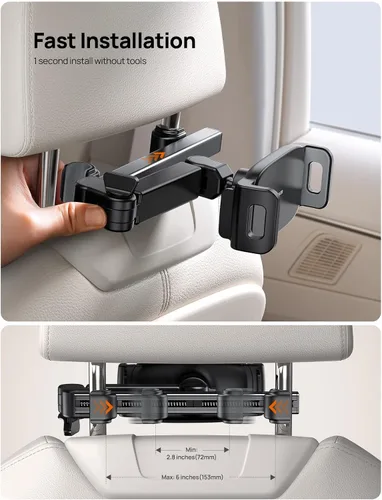 Miniatura 4 de Aomiker Soporte para iPad reposacabezas de automóvil – [Brazo extensible] Soporte ajustable para tablet 2025 para asiento trasero del automóvil