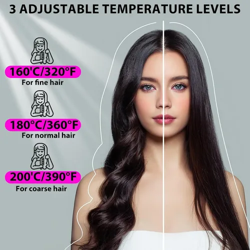 Miniatura 2 de Go Brush Pro - Cepillo alisador de pelo inalámbrico portátil con pantalla LCD de calentamiento rápido inalámbrico, 3 ajustes de temperatura