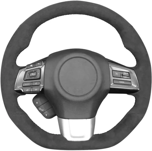 Miniatura 24 de MEWANT Funda de volante de automóvil transpirable cosida a mano para Subaru WRX 2015-2021 / WRX STI 2015-2021, accesorios para volante Subaru WRX
