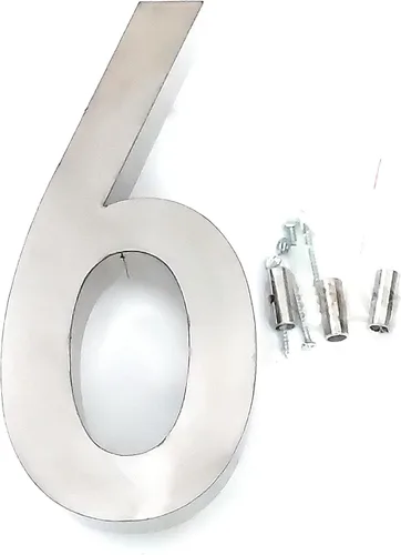 Miniatura 9 de Números de casa/letra de acero inoxidable de 8 pulgadas, grado 316 (UNS S31600), número de calle para exteriores, interiores, edificios