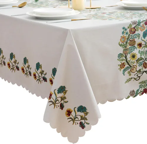 LIBERECOO Juego de manteles de vinilo floral de alta calidad, mantel de PVC impermeable a prueba de aceite para mesas rectangulares, uso de alta