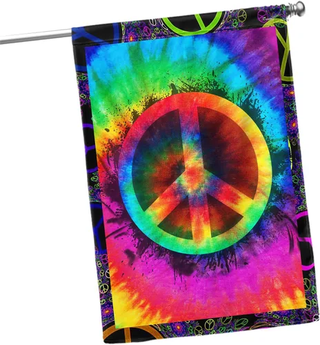 Miniatura 15 de Banderas PSL318F - Bandera hippie de personas que viven la vida en paz PSL318F, bandera de jardín (11.5 x 17.5 pulgadas), banderas de jardín de casa