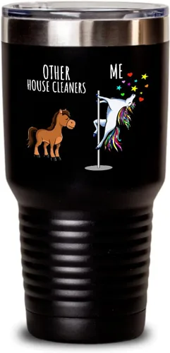Miniatura 7 de Unicorn House Cleaner Tumbler Other Me Funny Gift For Coworker Women Her Cute Office Birthday Present Magical Joke Quote Gag Insulated Cup With Lid