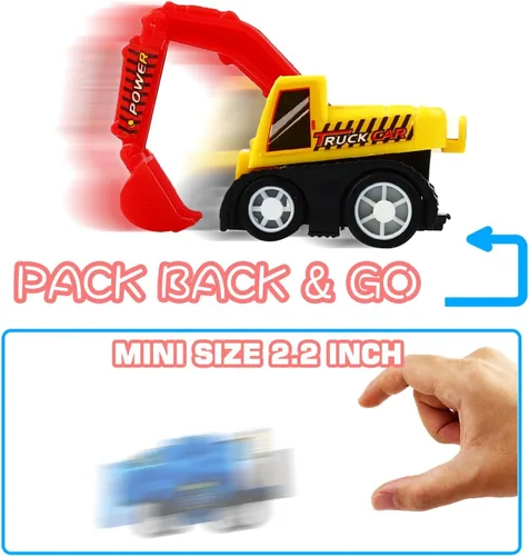 Miniatura 2 de Juego de 20 piezas surtidas de mini camión de juguete y auto de carreras, juego de vehículos de construcción para niños, regalos de fiesta