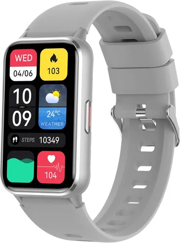 KPEP Reloj de fitness para hombres y mujeres (HK72-Plata)