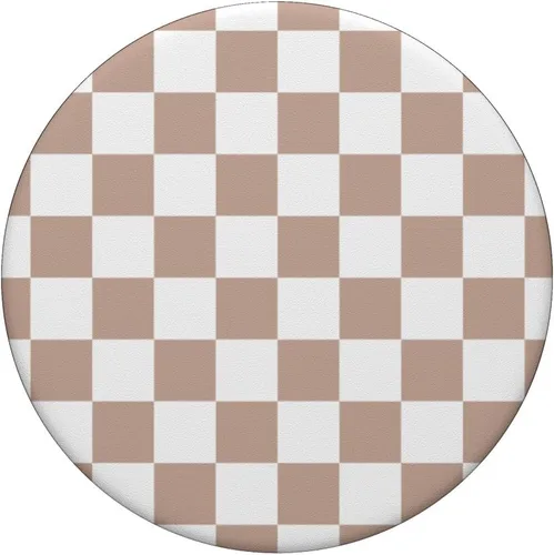 Miniatura 3 de Tablero de ajedrez marrón y blanco - Patrón a cuadros PopSockets estándar PopGrip