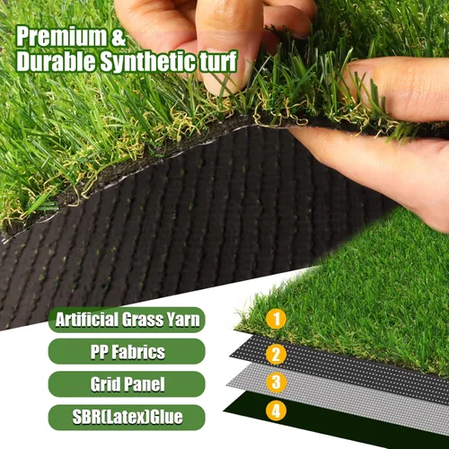 Miniatura 3 de Heyroll Césped Artificial Realista, 6 pies X 10 pies Césped Artificial Sintético Falso, Alfombra de Césped Verde de 20MM para Mascotas, Perros