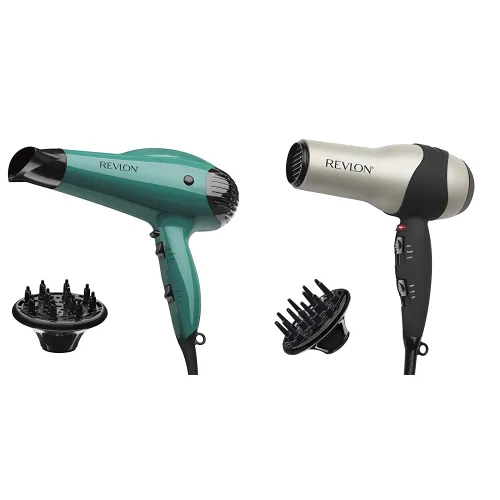 Revlon Secador de pelo Volume Booster | 1875 W para elevación y cuerpo voluminosos, (verde) y secador de pelo turbo | 1875 vatios de brillo máximo,