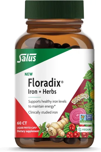 Floradix Hierro + Hierbas - Suplemento de hierro para un apoyo energético saludable* - Apoya la formación de glóbulos rojos - Vegano, sin OMG, sin
