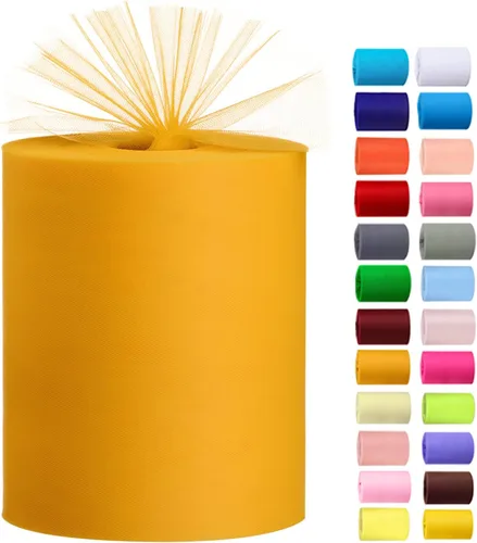 Miniatura 33 de Rollos de tul de 6 pulgadas por 100 yardas (300 pies) de tela de carrete de tul para bricolaje, faldas tutú, bodas, baby shower, manualidades