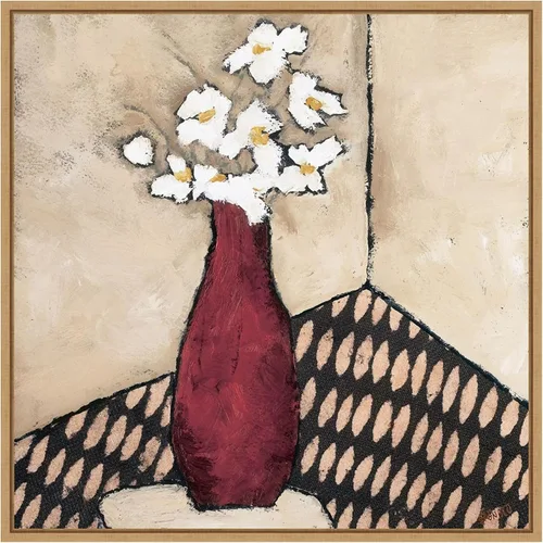 Miniatura 14 de Amanti Art Lienzo enmarcado para pared, florero rojo retro de 16 x 16 pulgadas, por Judi Bagnato, lienzo enmarcado para pared, obras de arte