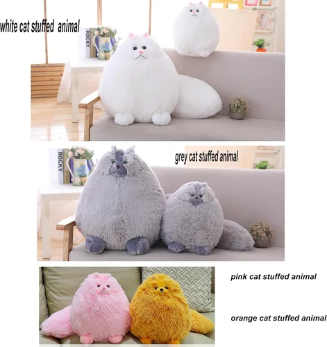 Miniatura 6 de Winsterch - Juguete de peluche grande para niños de gato, regalo, animal de peluche grande, gato de peluche gris para niños (gris, 20 pulgadas)