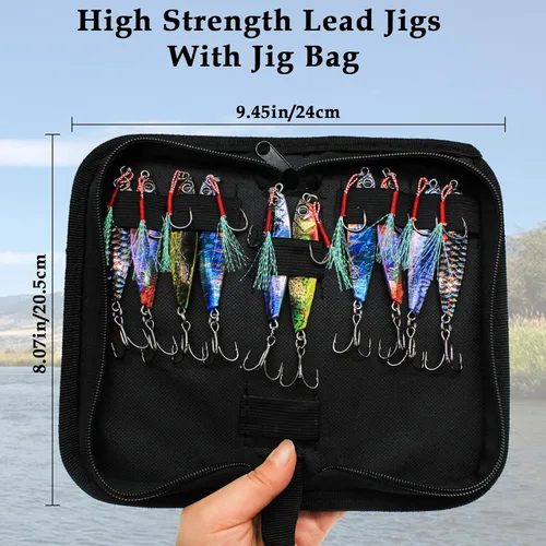Miniatura 5 de Plantillas de pesca verticales de agua salada, cuchara de jigging vertical, señuelos de atún de pesca, señuelos artificiales de pesca para atún