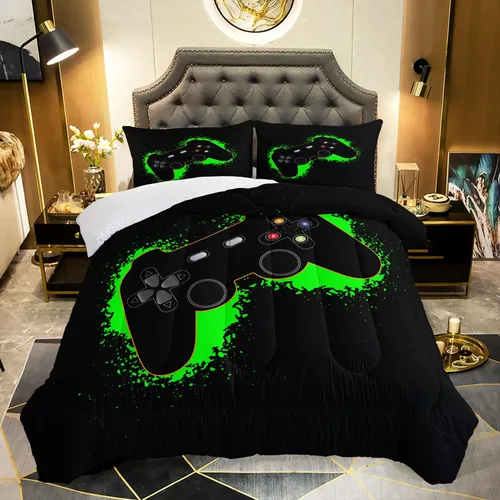 Miniatura 12 de AILONEN Juego de edredón de videojuegos para adolescentes y niños, juego de ropa de cama de videojuegos, edredón de videojuegos, juego de cama