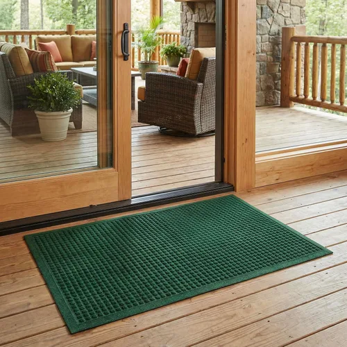 Miniatura 10 de Ecomills Tapete de goma para atrapador de agua, 18 x 30 pulgadas, azul, tapete de entrada absorbente para barro, lluvia, nieve, interior y exterior