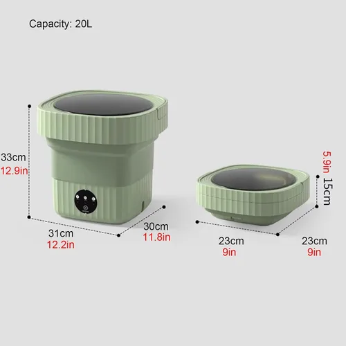 Miniatura 7 de Portable Washing Machine, 2 in 1 Small Washing Machine, Foldable Collapsible Mini Washer and Spin Drying, Cleaning for Underwear, Baby Clothes