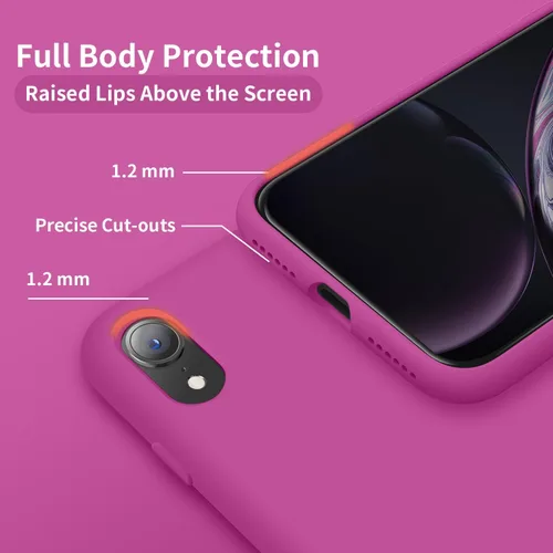 Miniatura 3 de Cordking Funda diseñada para iPhone XR, funda de silicona ultra delgada a prueba de golpes con [forro de microfibra suave antiarañazos], 6.1 Rosado