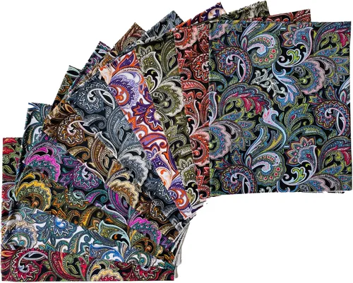 Miniatura 9 de 18" x 22" Fat Quarters Quilting Cotton Fabric Bundles for Sewing, 10 PCS Black&White Floral