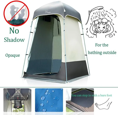 Miniatura 3 de Carpa de Ducha al Aire Libre Cambiador de Privacidad Carpas de Camping Portátiles Gris
