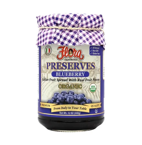 Flora Foods Conservas orgánicas de arándanos | Hecho con azúcares de frutas naturales | 12 oz (340 g) | 100% fruta 100% italiana | Calidad premium,
