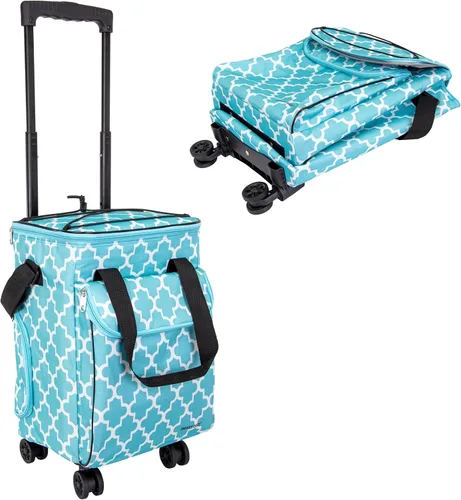 Miniatura 12 de Carrito inteligente con función de refrigeración ultra compacto con ruedas - Bolsa enfriadora plegable aislada - Enfriador de viaje plegable para 36