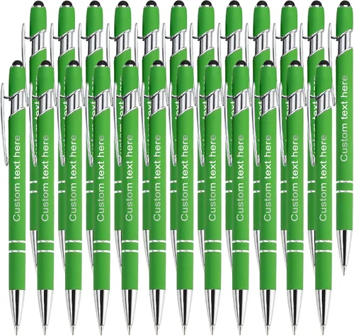 Miniatura 20 de Bolígrafos personalizados a granel con punta de lápiz capacitivo, bolígrafos personalizados de 0.020 in con nombre, logotipo o mensaje grabado