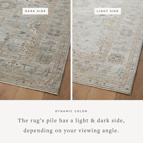 Miniatura 2 de Loloi Magnolia Home de Joanna Gaines Millie Collection MIE-02 Cielo/Oro 7'-10" x 7'-10", 0.25" de altura de la pila, alfombra redonda para área