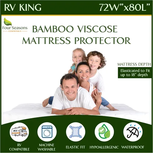 Miniatura 31 de Protector de colchón impermeable tamaño individual - Estilo sábana ajustable - Cubierta hipoalergénica de calidad premium que protege contra