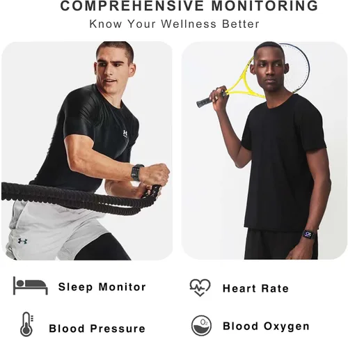 Miniatura 4 de Relojes inteligentes para hombres y mujeres, reloj de fitness de 1.65 pulgadas con contador de calorías/pasos, frecuencia cardíaca