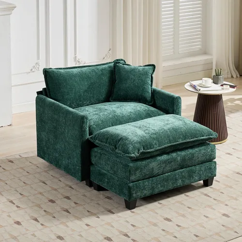 Miniatura 13 de Sofá modular negro de 111.5 pulgadas, sofás seccionales grandes de 3 plazas para sala de estar, sofá nube de tela de felpilla de gran