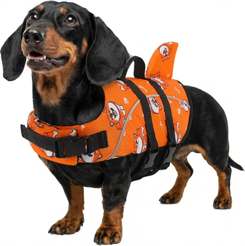 Miniatura 41 de Chaleco salvavidas para perros Ripstop, chaleco salvavidas de tiburón para perros, salvavidas de seguridad con alta flotabilidad y asa de elevación