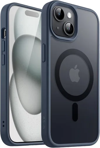 Miniatura 25 de JETech Funda magnética para iPhone 15 de 6.1 pulgadas, compatible con MagSafe, translúcida mate, delgada, a prueba de golpes, color negro