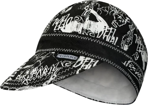 Miniatura 14 de YESWELDER Gorra de soldadura, Negro 7-5/8", Gorra protectora reversible resistente al calor para soldadores