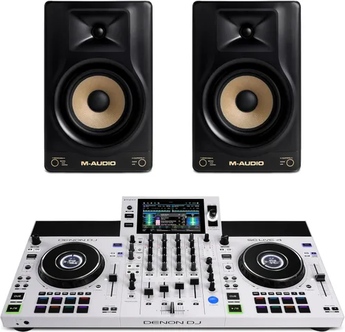 Miniatura 10 de Controlador DJ Denon DJ SC Live 4 y Monitores de Estudio M-AUDIO Forty Sixty Par para Grabación de Estudio, Producción Musical, Podcasting, Streaming