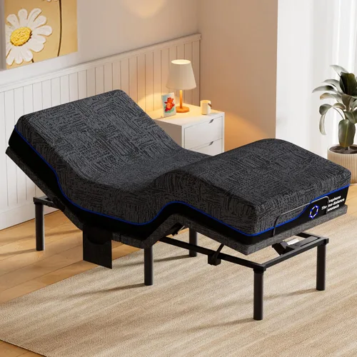 Miniatura 12 de Amada Queen - Base de cama ajustable y colchón de espuma viscoelástica de gel refrescante de 14 pulgadas, masaje, inclinación de cabeza y pies