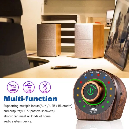 Miniatura 2 de Amplificador de potencia Bluetooth 5.0 Receptor de audio inalámbrico estéreo Hi-Fi Digital Clase D Amplificador integrado 2 canales 50W+50W