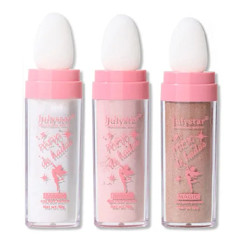 Miniatura 16 de Hightlighter Stick Puff Fairy Highlight Powder Glitter Loose Brush Contorno Shimming for Eyes, Face Body Tiktok Makeup (#01 Blanco), 0.31 onzas