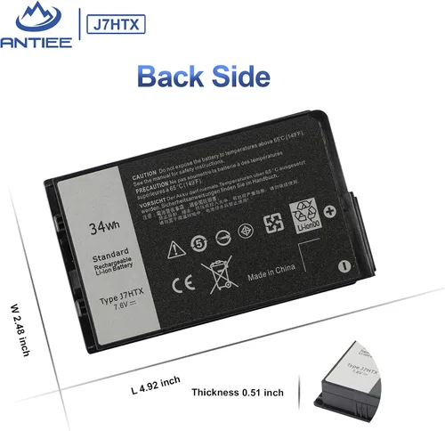 Miniatura 6 de ANTIEE 34Wh J7HTX 7XNTR - Batería para laptop Dell Latitude 12 7202 7212 7220 Rugged Extreme Tablet 12 "Series 2JT7D 02JT7D FH8RW J82G5 VW5Y4
