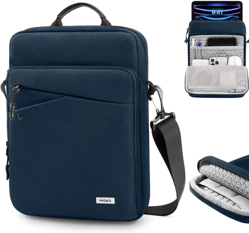 Miniatura 7 de MoKo Bolsa para iPad de 9-11 Pulgadas, Funda de Transporte para Tableta, Funda Protectora de Tableta de 360° Estuche de Viaje con Correa