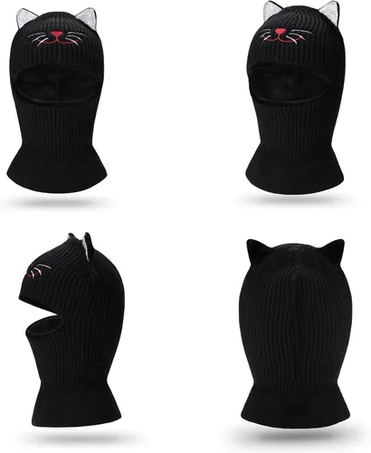 Miniatura 5 de Bbaby - Conjunto de bufanda y gorro de invierno para niños pequeños, bufandas con capucha y forro polar cálido