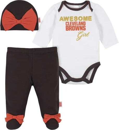 Miniatura 24 de NFL Conjunto de enterizo, pantalón con pies y gorro de 3 piezas para bebé niña Alternativa 2
