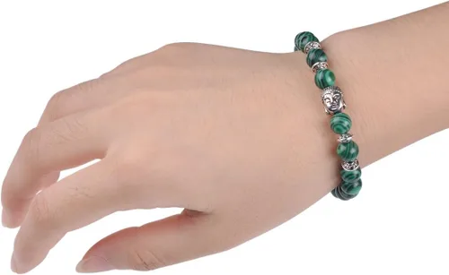 Miniatura 4 de Joya brazalete con gemas redondas de 8 mm, brazalete para los chacras, regalo de cumpleaños