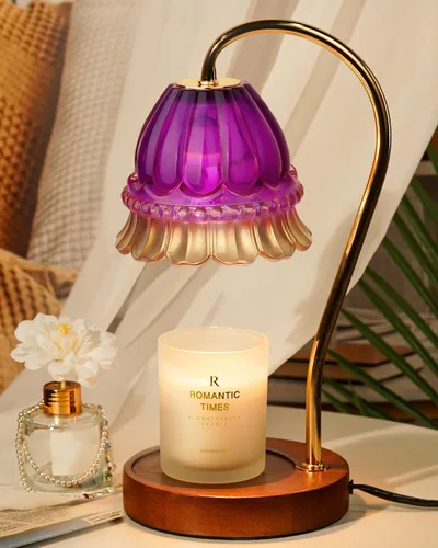 Miniatura 14 de Funistree Paquete de 2 lámparas calentadoras de velas de flores, lámpara de vela con temporizador, regalos de cumpleaños de Navidad para mujeres
