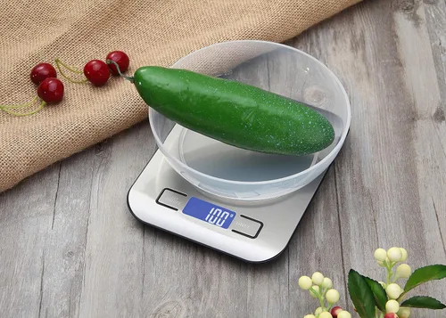 Miniatura 9 de Báscula digital de cocina, báscula de alimentos para hornear carne, unidad de gramo oz libra hasta 11 libras (0.04 oz-11.0 lbs), acero inoxidable
