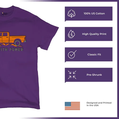 Miniatura 75 de Tee Hunt Camisetas gráficas y camisetas sin mangas para hombre Roll with Power Pickup Truck