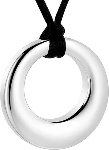 Miniatura 20 de Hearbeingt Collar de urna de cremación para cenizas para mujeres y hombres, colgante conmemorativo de la eternidad del círculo de la vida, joyería