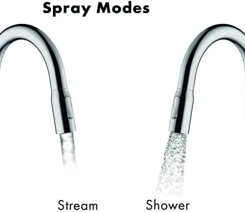 Miniatura 4 de hansgrohe Allegro N 71843001 - Grifo de cocina de arco alto cromado con rociador extraíble, grifo para fregadero de cocina, cromado