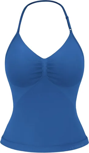 Miniatura 9 de YEOREO SoftHue Impact Longline Top de Tirantes para Mujer Camiseta sin Mangas Halter para Ejercicio sin Espalda Gimnasio Longline con Correa